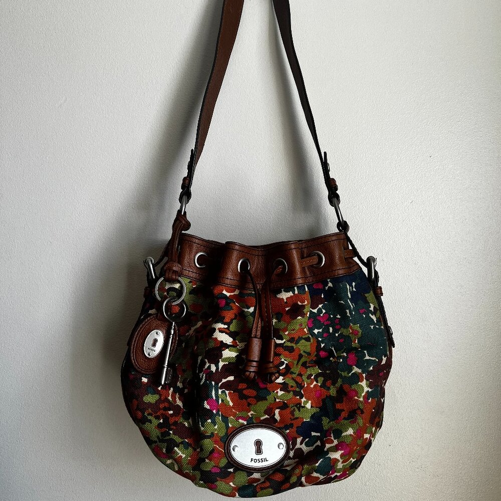 Fossil Multicolour Maddox Drawstring Boho Bucket Shoulder Bag